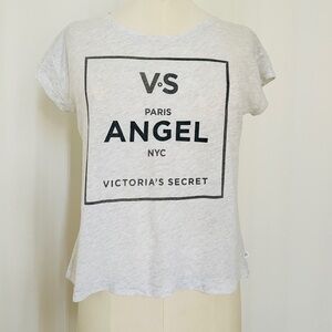 Victoria's Secret Angel Gray Graphic T-Shirt Box Tee Top Fits XS S / Old school